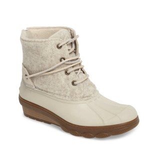 Women's Sperry Saltwater Wedge Tide Duck Boots, size 6.5